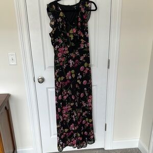 Lulu's Black Floral Jumpsuit